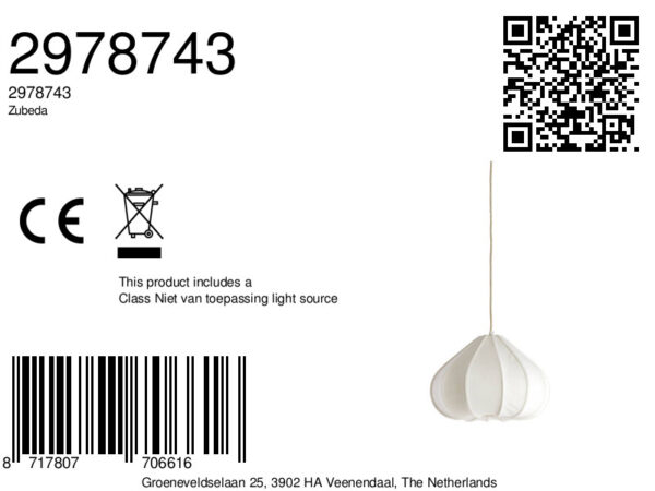 Witte japandi hanglamp peervorm Light & Living Zubeda - Image 2