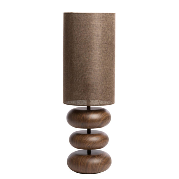 Bruine tafellamp japandi 3-houtplateau Light & Living Danialo