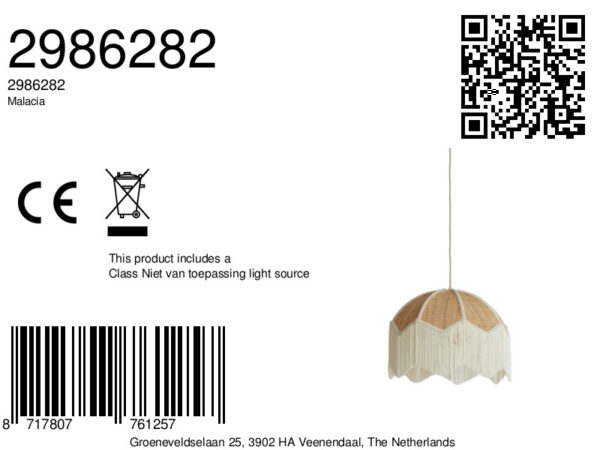Beige vintage raffia koepel hanglamp Light & Living Malacia - Image 2