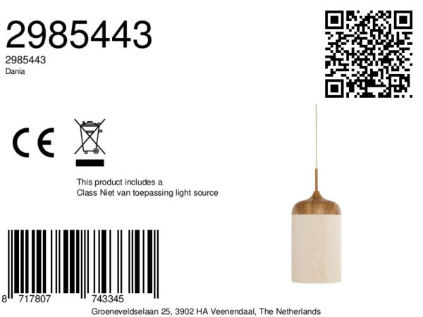 Hanglamp naturel/beige bekervorm katoendraad Light & Living Dania - Image 2