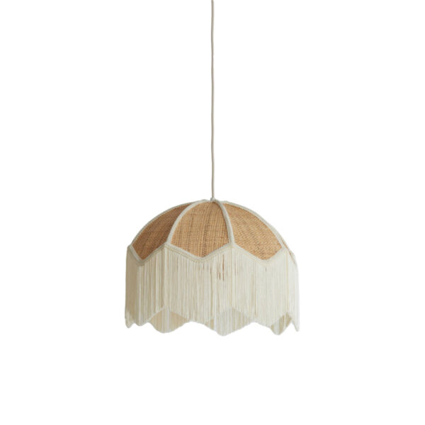 Beige vintage raffia koepel hanglamp Light & Living Malacia