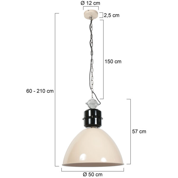 Grote industriële beige hanglamp Anne Lighting Frisk - Ø 50 cm - Image 7