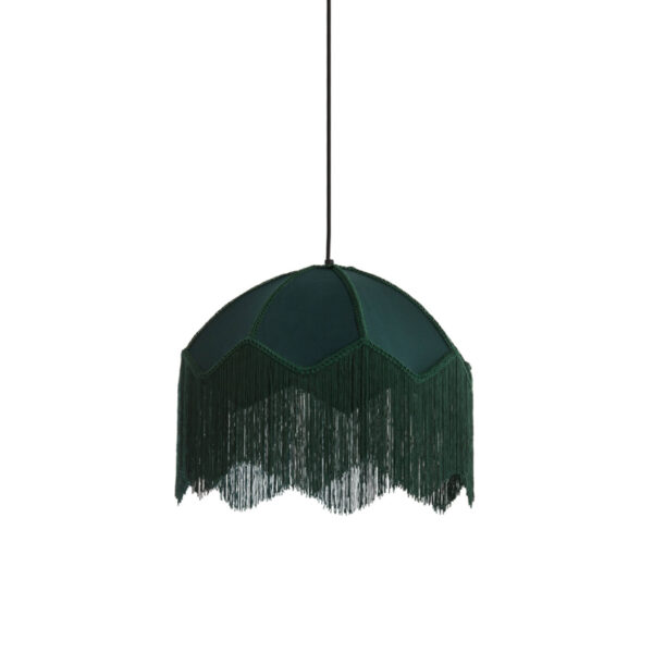 Groene vintage velvet hanglamp koepel Light & Living Malacia