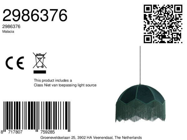 Vintage velvet hanglamp groen Light & Living Malacia - Image 2