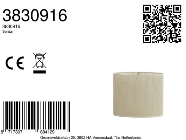 Ovale jute lampenkap beige Light & Living Sendai - Image 2
