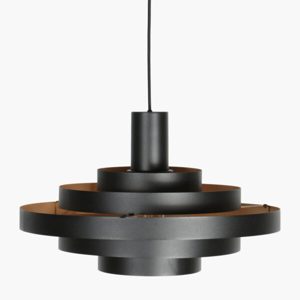 Retro zwarte hanglamp met openringstructuur Steinhauer Halo Cirque - Image 8