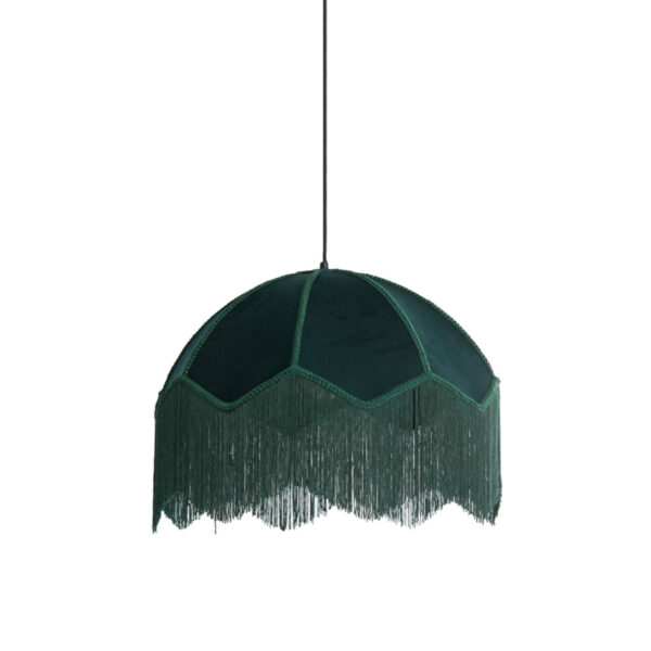 Vintage velvet hanglamp groen Light & Living Malacia