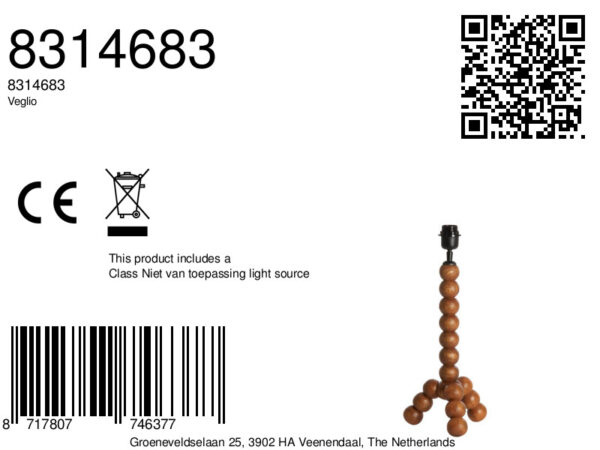 Lichtbruine houten bollen tafellamp Light & Living Veglio - Image 2