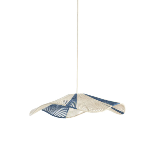 Hanglamp organisch katoendraad beige/blauw Light & Living Rafa