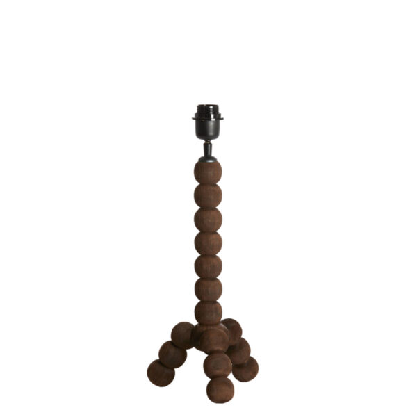Donkerbruine tafellamp bollen hout Light & Living Veglio