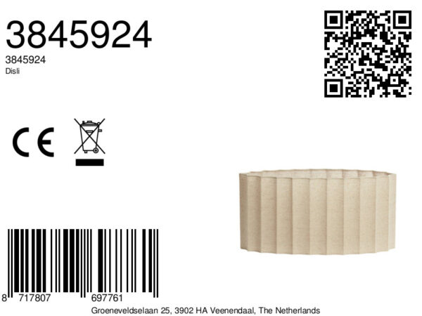 Lampenkap ovaal beige geplooid Light & Living Disli - Image 2