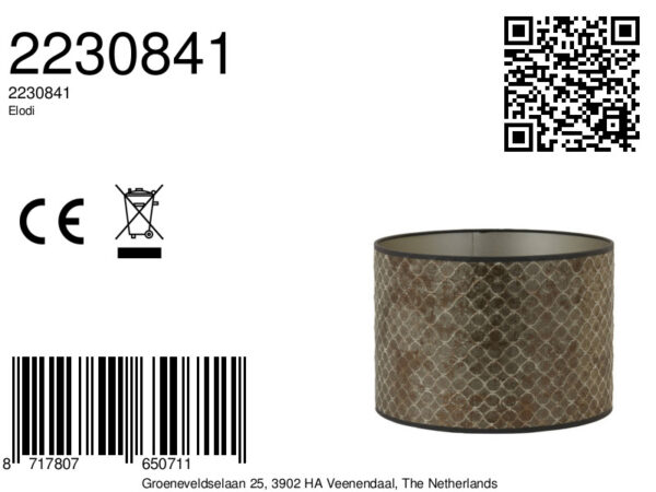Velours lampenkap cilinder goudbruin Light & Living Elodi - Image 2