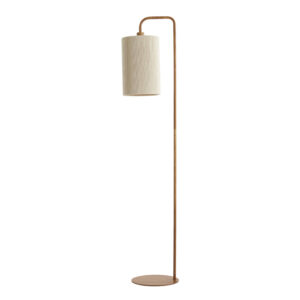 Gebogen katoen/metalen vloerlamp bruin Light & Living Donio