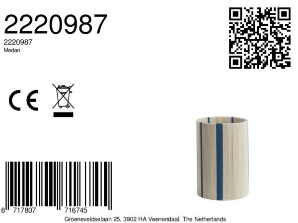Lampenkap bohemian beige/blauw touwweefsel Light & Living Medan - Image 2