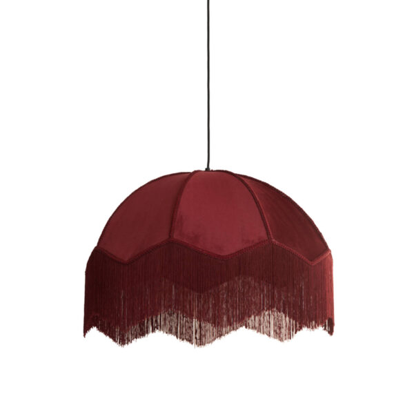 Rode vintage velvet hanglamp Light & Living Malacia