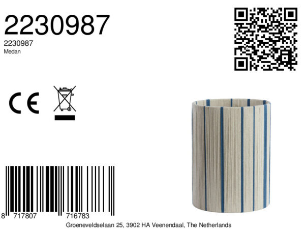 Beige/blauwe lampenkap van touw Light & Living Medan - Image 2