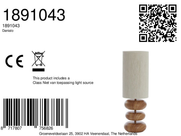 3-houtplateau japandi beige/naturel tafellamp Light & Living Danialo - Image 2