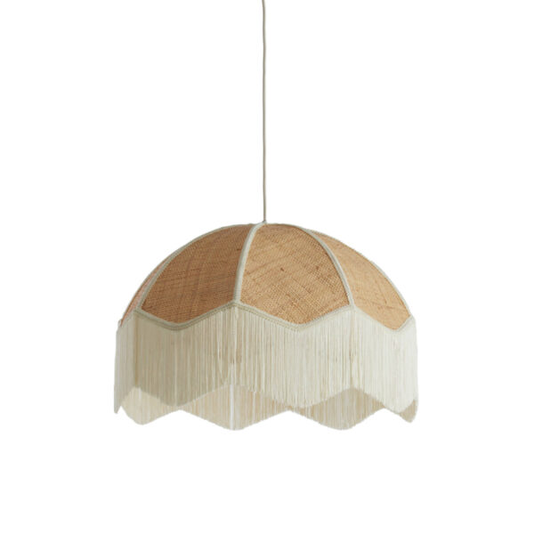 Vintage beige raffia hanglamp Light & Living Malacia