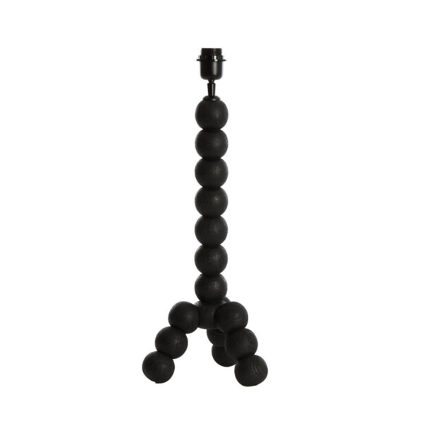 Zwarte tafellamp houten bollen Light & Living Veglio