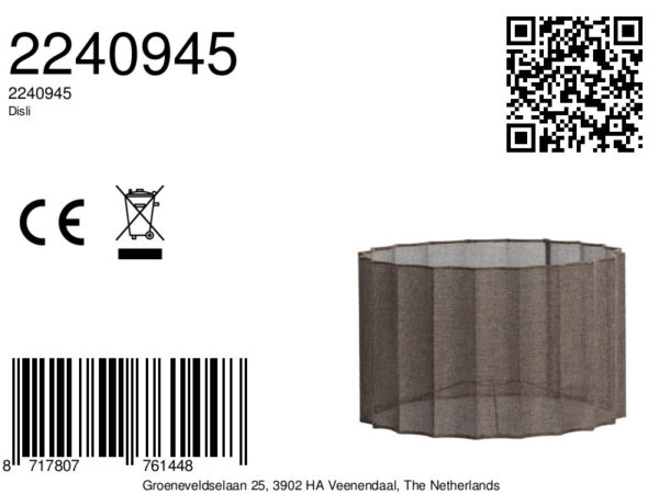 Cilinder lampenkap geplooid bruin Light & Living Disli - Image 2
