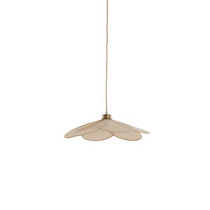 Beige bloemvorm hanglamp textiel Light & Living Fyano
