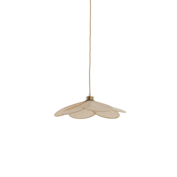 Beige bloemvorm hanglamp textiel Light & Living Fyano