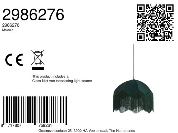 Groene vintage velvet hanglamp koepel Light & Living Malacia - Image 2