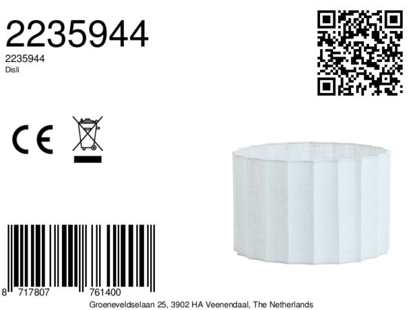 Witte geplooide lampenkap cilinder Light & Living Disli - Image 2