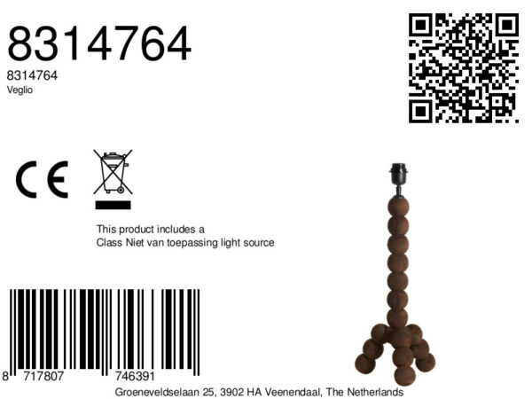 Tafellamp bollen hout donkerbruin Light & Living Veglio - Image 2
