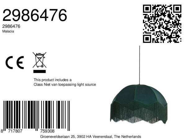Velvet groene hanglamp vintage Light & Living Malacia - Image 2