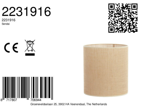 Hoge jute naturel lampenkap Light & Living Sendai - Image 2