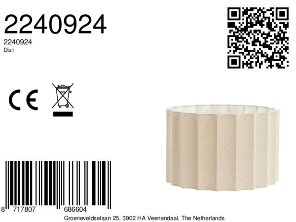 Geplooide cilinder lampenkap beige Light & Living Disli - Image 2