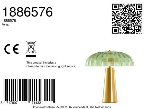 Groen/gouden tafellamp paddenstoel Light & Living Fungo - Image 2
