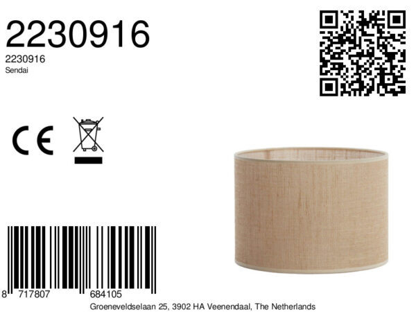 Naturel jute lampenkap cilinder Light & Living Sendai - Image 2