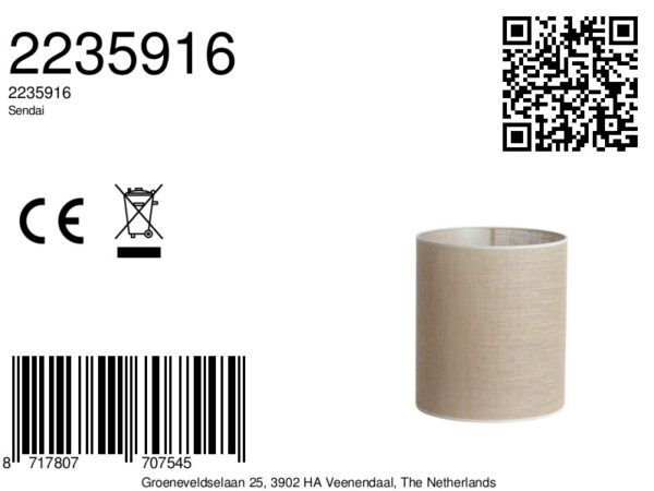 Bruine hoge lampenkap jute Light & Living Sendai - Image 2