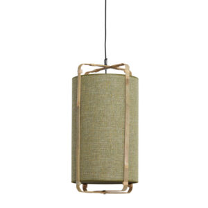 Groene hanglamp bamboe frame Light & Living Sendai