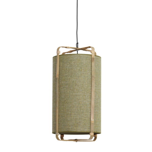 Groene hanglamp bamboe frame Light & Living Sendai