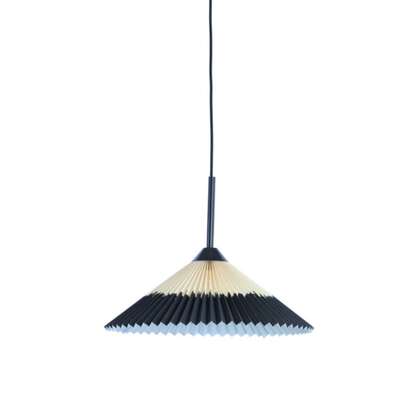 Geplooide hanglamp textiel naturel/zwart Light & Living Pleated