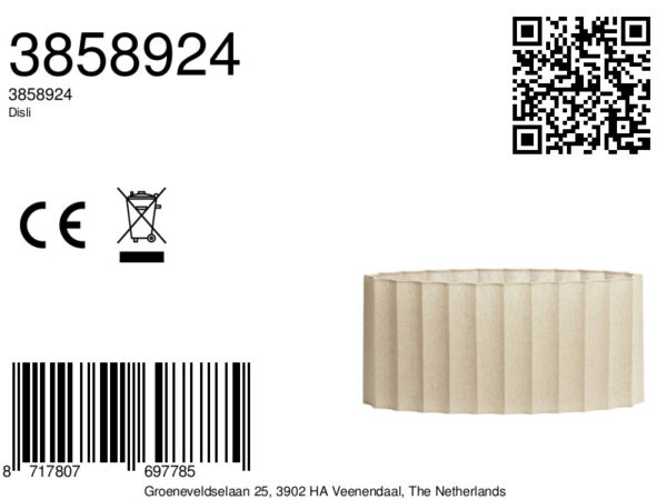 Ovale geplooide beige lampenkap Light & Living Disli - Image 2