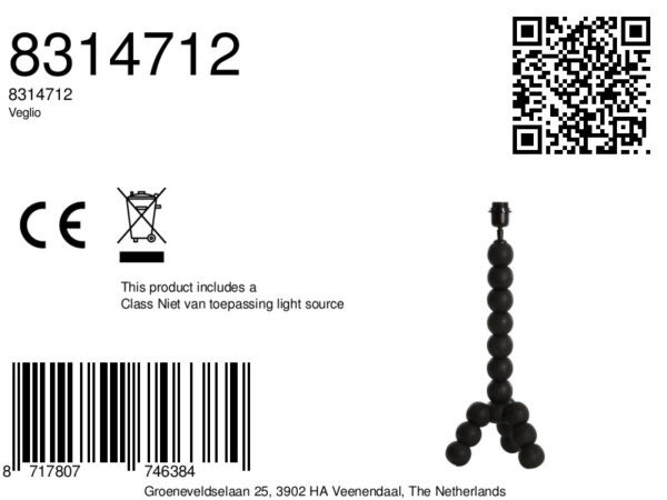 Zwarte tafellamp houten bollen Light & Living Veglio - Image 2