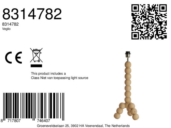 Naturel houten tafellamp bollen Light & Living Veglio - Image 2