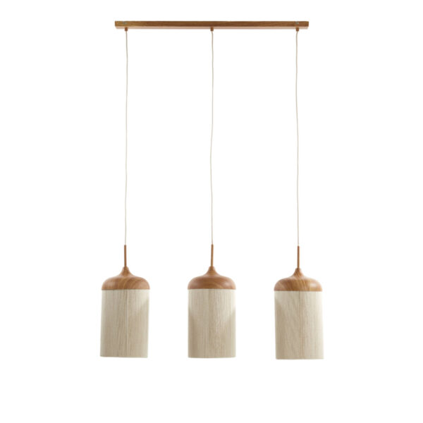 3-licht hanglamp naturel/beige bekervorm Light & Living Dania