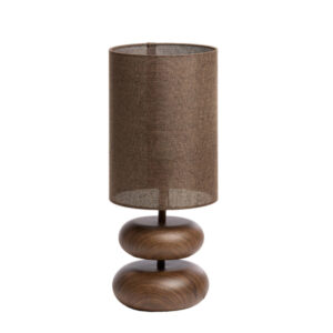 Bruine 2-houtplateau tafellamp japandi Light & Living Danialo