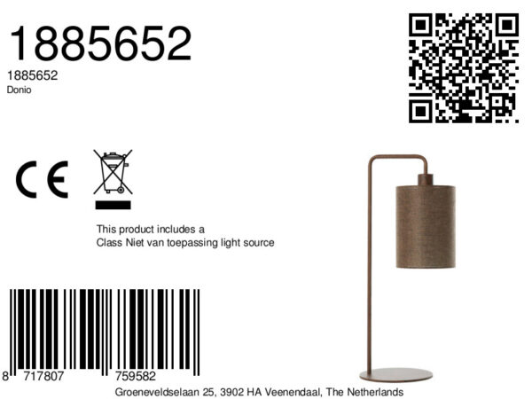 Gebogen japandi tafellamp bruin Light & Living Donio - Image 2