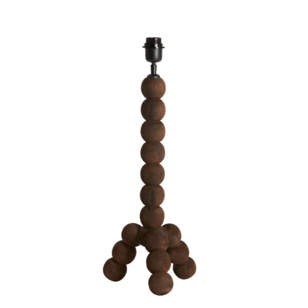 Tafellamp bollen hout donkerbruin Light & Living Veglio
