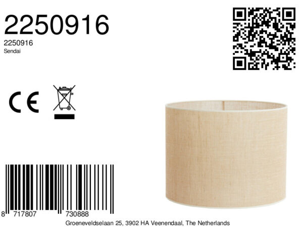Jute lampenkap beige cilinder Light & Living Sendai - Image 2