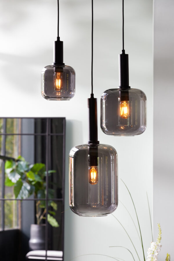 Transparante grijze glazen hanglamp Light & Living Lekar - Ø 21 cm - Image 4
