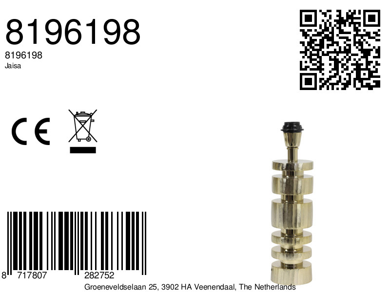 Gouden tafellampvoet cilindervormig Light & Living Jaisa - Image 7