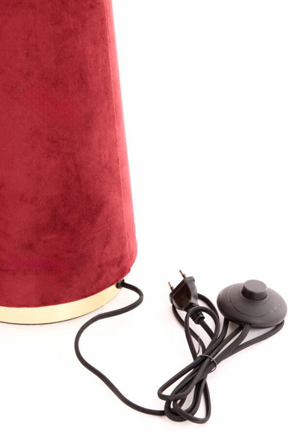 Rode stoffen staande schemerlamp kegelvormig Light & Living Devia - H 168 cm - Image 7
