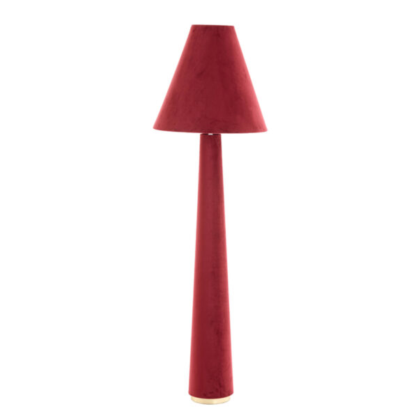 Rode stoffen staande schemerlamp kegelvormig Light & Living Devia - H 168 cm